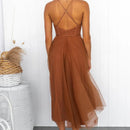Bente – Modisches rückenfreies Maxikleid mit Spaghettiträgern für einen einzigartigen Look
