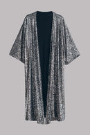 Erika - Modische Langarmjacke mit glänzenden Pailletten und offener Front