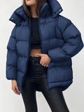 Emilia - Langärmelige Reißverschluss Kapuze Pufferjacke