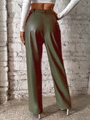 Emma - Bequeme Hohe Taille Hose mit geradem Bein und Taschen