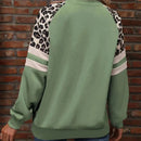 Yelina - Lässiges langärmeliges Sweatshirt mit Leopardenmuster und Rundhalsausschnitt