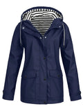 Emma - Langärmelig Wasserdicht Kapuze Jacke Mit Taschen