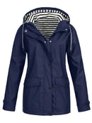 Emma - Langärmelig Wasserdicht Kapuze Jacke Mit Taschen