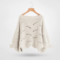 Beatrix - Lässig Locker gestrickter Pullover mit Fledermausärmel
