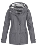 Emma - Langärmelig Wasserdicht Kapuze Jacke Mit Taschen