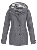 Emma - Langärmelig Wasserdicht Kapuze Jacke Mit Taschen