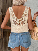 Isabella - Elegantes Armelloses Stricktop Mit V Ausschnitt