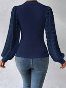 Alicia - Lässiger Rundhals Pullover mit Puffärmeln