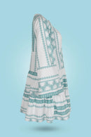 Nora - Entspanntes Kleid Mit V Ausschnitt Und Kurzen Ärmeln