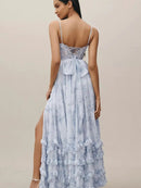 Grace - Stylisches Maxikleid mit hohem Schlitz und floralen Prints