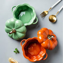 HarvestBake - Kürbisförmige Keramik-Backform mit Deckel dekorativer Ofen