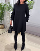 Sophie - Rundhalsausschnitt Long Sleeve Minikleid