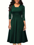 Emma – Elegantes Kleid mit langen Ärmeln und quadratischem Ausschnitt
