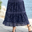 Emma – Elegantes Blumenkleid mit kurzen Ärmeln und Rüschenakzenten