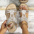 Susanne - Lässig Flache Sandalen mit Gummiband und rutschfester Sohle für Komfort