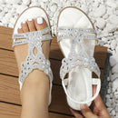 Susanne - Lässig Flache Sandalen mit Gummiband und rutschfester Sohle für Komfort