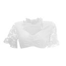 Sophia – Elegante Oktoberfest Bluse mit V Ausschnitt und kurzen Ärmeln