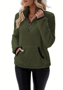 Ella - Warmer Langärmelig Halber Reißverschluss Vlies Pullover