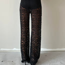 Hanna – Modische Hohe Taille Weites Bein Schlaghosen mit floralem Design