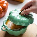 HarvestBake - Kürbisförmige Keramik-Backform mit Deckel dekorativer Ofen