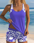 Isla – Elegantes ärmelloses Tanktop mit geblümtem Shorts-Set