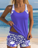 Isla – Elegantes ärmelloses Tanktop mit geblümtem Shorts-Set