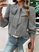 Elise – Klassische Bluse mit stylischer Schleife und Puffärmel-Detail