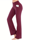 Anke – Schmal geschnittene Hose mit hoher Taille und weitem Bein und Taschen