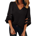 Marla – Stylische V Ausschnitt Bluse mit langen Ärmeln und bequemer Passform