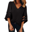 Marla – Stylische V Ausschnitt Bluse mit langen Ärmeln und bequemer Passform