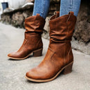 Greta - Lässige Rutschfest Mittlere Wade Spitze Zehe Stiefel