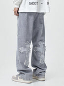 Haris – Hose mit Kreuzpatchwork und Auswahl zwischen weitem und geradem Bein