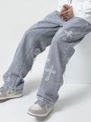 Haris – Hose mit Kreuzpatchwork und Auswahl zwischen weitem und geradem Bein