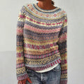 Clara - Warm  Rundhalsausschnitt Langärmelig Strickpullover