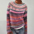 Clara - Warm  Rundhalsausschnitt Langärmelig Strickpullover