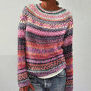 Clara - Warm  Rundhalsausschnitt Langärmelig Strickpullover