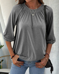 Daria – Locker sitzende Bluse mit Rundhalsausschnitt und kurzen Ärmeln