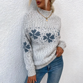 Gisela - Warmer Langärmelig Rollkragenpullover Schneeflocke Pullover