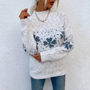 Gisela - Warmer Langärmelig Rollkragenpullover Schneeflocke Pullover