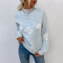 Gisela - Warmer Langärmelig Rollkragenpullover Schneeflocke Pullover