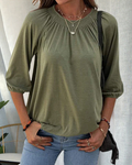 Daria – Locker sitzende Bluse mit Rundhalsausschnitt und kurzen Ärmeln