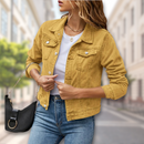 Elke - Langärmelig Klappentaschen Denim Jacke