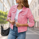 Elke - Langärmelig Klappentaschen Denim Jacke