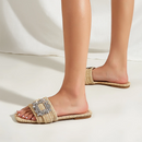 Saundra – Glitzernde flache Slipper mit rutschfester Sohle
