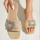Saundra – Glitzernde flache Slipper mit rutschfester Sohle
