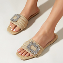 Saundra – Glitzernde flache Slipper mit rutschfester Sohle