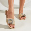 Saundra – Glitzernde flache Slipper mit rutschfester Sohle