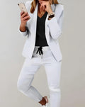 Clara - Zweiteiliges Set mit langen Ärmeln passendem Blazer und Hose mit Kordelzug