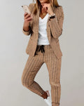 Clara - Zweiteiliges Set mit langen Ärmeln passendem Blazer und Hose mit Kordelzug