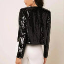 Sabrina - Langärmelig Schlanke Passform Pailletten Blazer